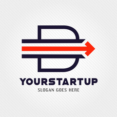 Horizontal dash logo. horizontal arrow logo