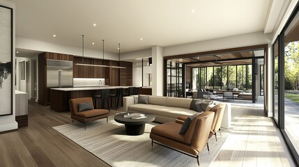 Fototapeta premium A modern renovation project transforming a traditional home interior into a trendy space.