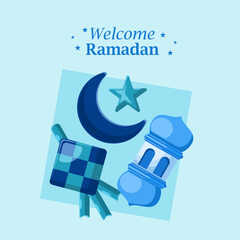Welcome ramadan set ornament ramadan kareem