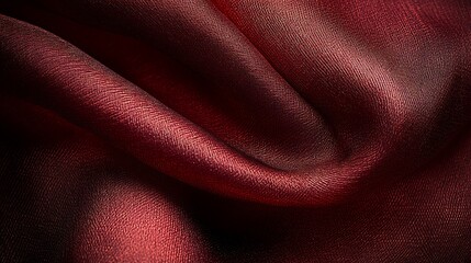 Fototapeta premium Luxurious Maroon Satin Fabric with Smooth Silky Texture Background