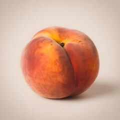 Fototapeta premium peach on white background, juicy fruit