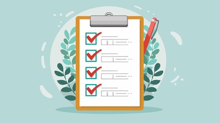 Professional Clipboard Checklist Vector Illustration