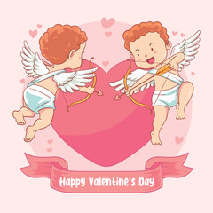 valentine day cupid illustration