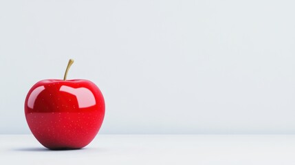 Obraz premium A shiny red apple on a minimalist background.