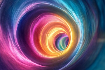 Abstract Colorful Swirling Tunnel of Light and Energy