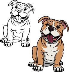 Pitbull dog vector
