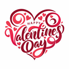 Happy Valentine's Day with love icon sign silhouette vector illustration with fun brush ink multi color typography for photo overlays t-shirt print flyer poster design