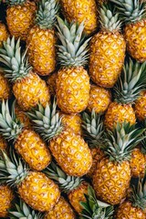 Pineapple slices on yellow background