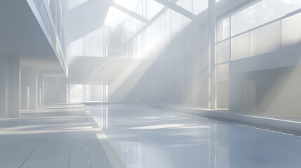 Fototapeta premium Bright Indoor Space with Clean Lines and Light Effects