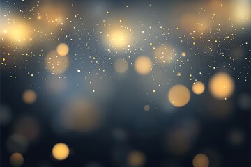 Obraz premium A background of golden bokeh lights with a black gradient in the center
