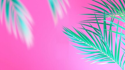 Palm Leaves on a Pink Background &ndash; Abstract Tropical Design for Stylish Backdrops, botanical backdrop, minimalist design, tropical background, palm leaf pattern, stylish background