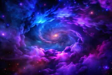 Obraz premium 3D Abstract Space Sky with Stars and Nebula