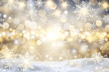 Naklejka premium Winter Wonderland Background with Snowflakes and Stars