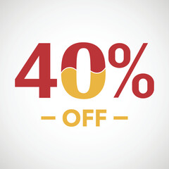 Dynamic 40% OFF Promotion with Bold Red and Yellow Design