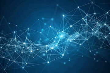 3D Render of a Low Poly Plexus Design Network Communications