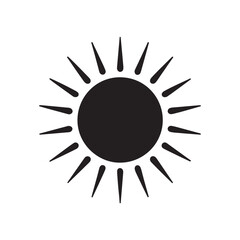 Sun silhouette vector illustration on white background.
