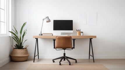 Natural Light Refined Home Office Vintage Modern Style