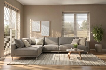 3D contemporary Living Room Interior and modern furniture
