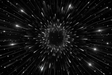 3D Hyperspace Background with Warp Tunnel Effect