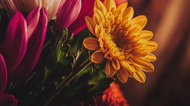 of a yellow chrysanthemum, highlighting the vibrant color and symbolism of longevity. | Chrysanthemum 