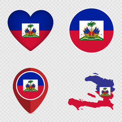 Haiti Flag Icons Pack. Vector illustration.