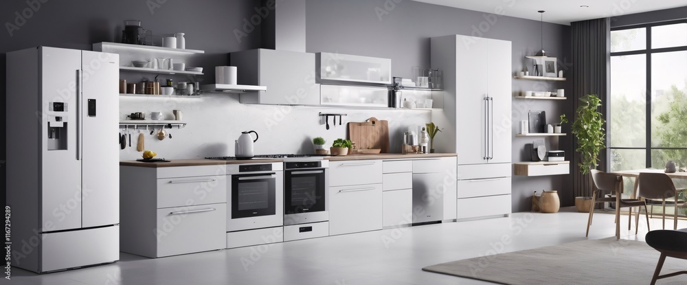 Poster showcase the power of the internet of things with a visually stunning image of a smart home filled w