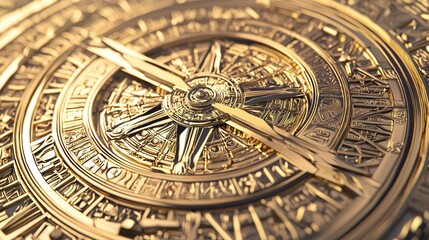 Fototapeta premium Mystical Atlantean Compass Revealing Navigational Mastery with Intricate Designs and Symbols