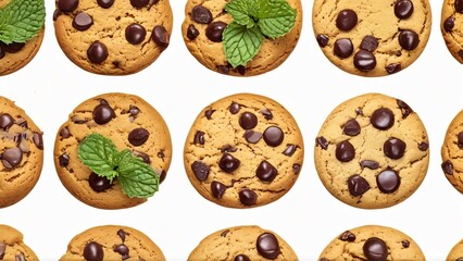 Illustration for National Chocolate Chip Cookie Day or National Oatmeal Cookie Day: Delicious and Whimsical Design in Warm Tones