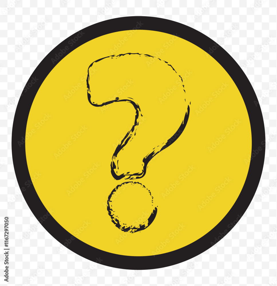 Aufkleber white question mark on transparent background with skeptical expression. eps 10.