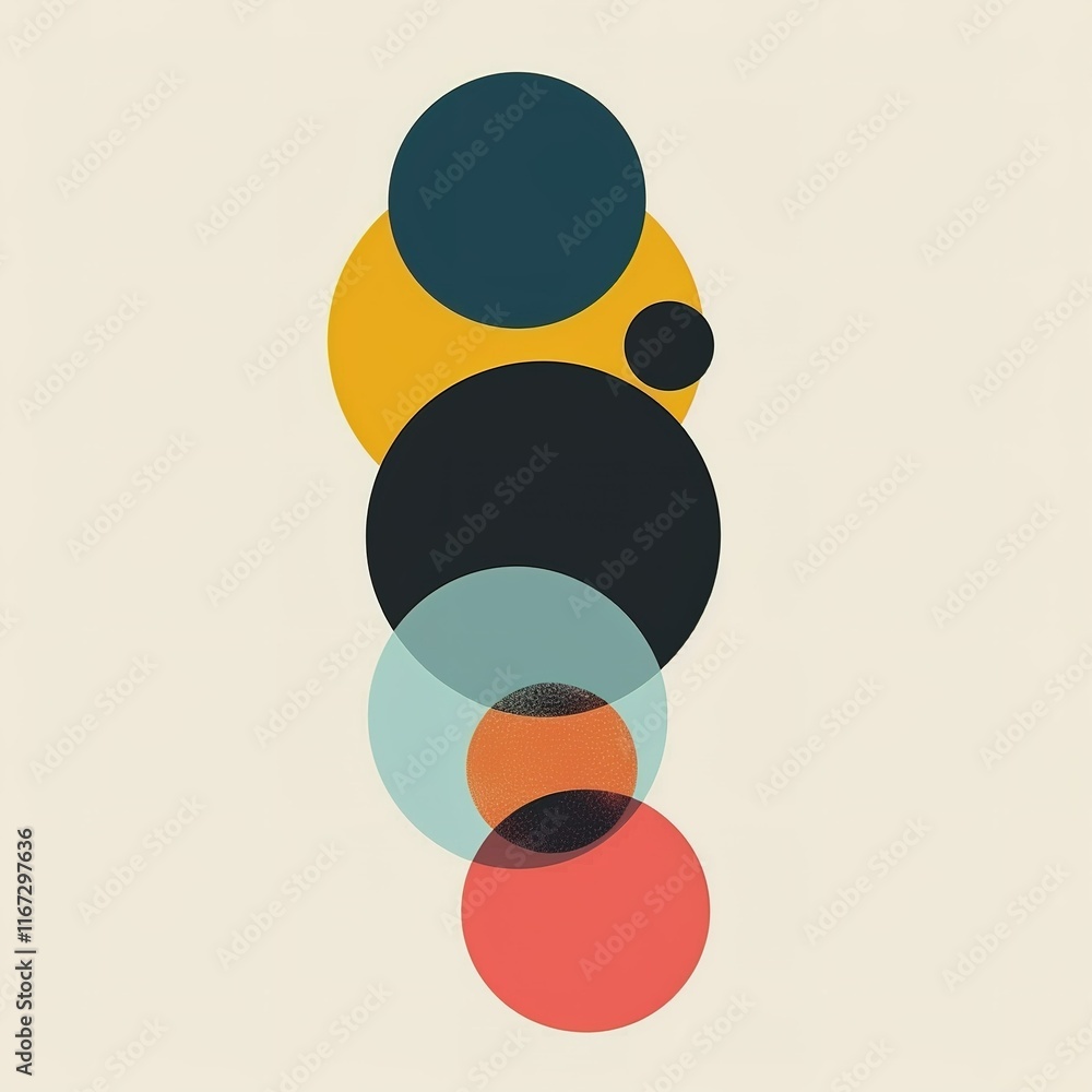 Poster minimalistic geometric poster layout with colorful circles shape