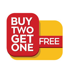 Fototapeta premium Buy Two Get One Free Promotional Offer in Red and Yellow Colors