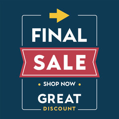 Fototapeta premium Final Sale Promotion with Bold Red and Blue Design Great Discount