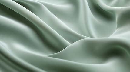Obraz premium Soft Sage Green Fabric Draped in Gentle Waves