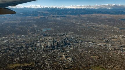 Aeriel view of downtown Denver, Colorado, USA