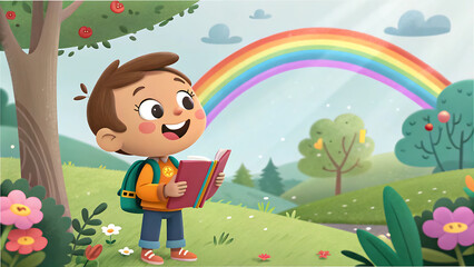 Cartoon baby education backgroun