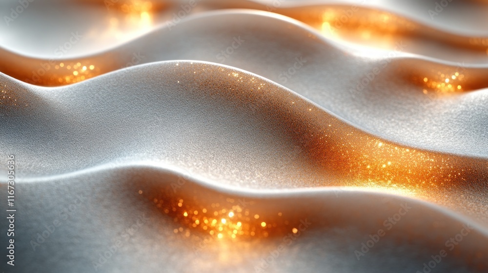 Poster abstract waves with glowing elements and smooth texture