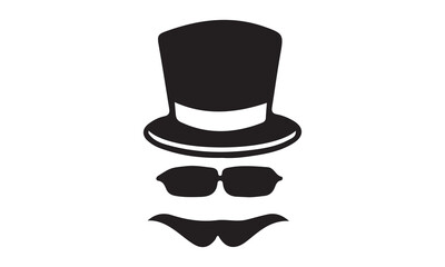 father's day hat silhouette vector illustration