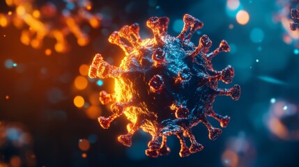 Vibrant Virus Illustration on Isolated Background