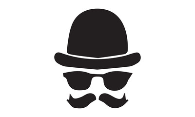 father's day hat silhouette vector illustration