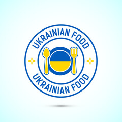Ukraine food icon badge with flag, suitable for restaurant business