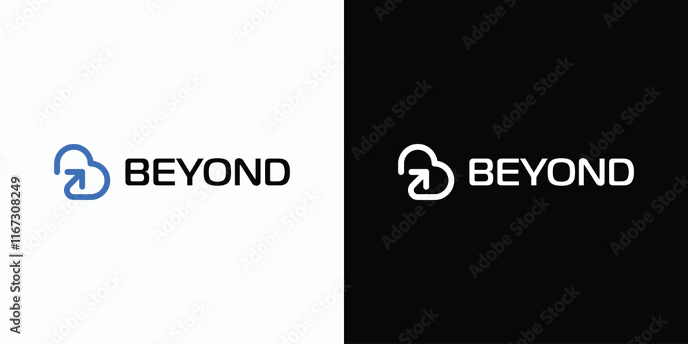 Poster vector logo design of initial letter b in heart and arrow shape with modern, simple, clean and abstr