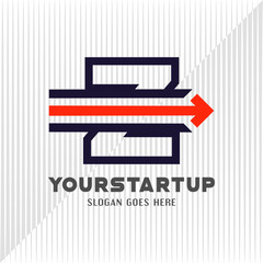 Horizontal arrow logo. Horizontal dash logo