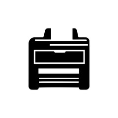 An office printer icon silhouette on white background