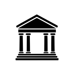 Fototapeta premium A bank in building icon silhouette on white background