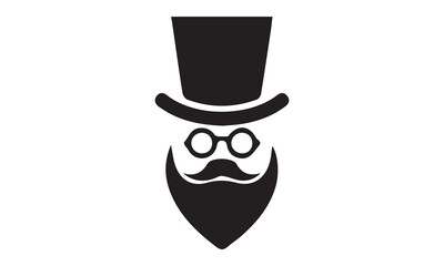 father's day hat silhouette vector illustration