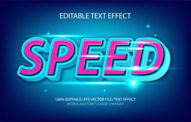 Speed editable text effect, 3D editable text template.	
