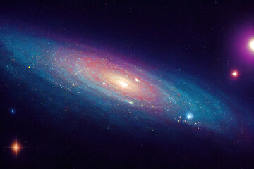 Naklejka premium Stunning Spiral Galaxy in Deep Space