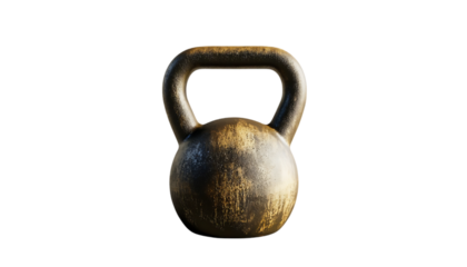 A kettlebell designed for strength training and fitness exercises.