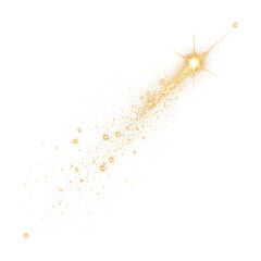 Golden shooting star with sparkles png clipart transparent