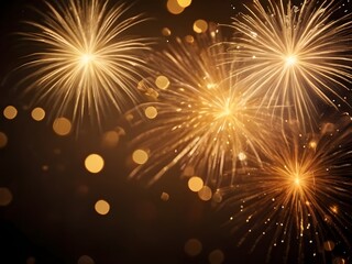 Fototapeta premium fireworks in the night sky for new year celebration